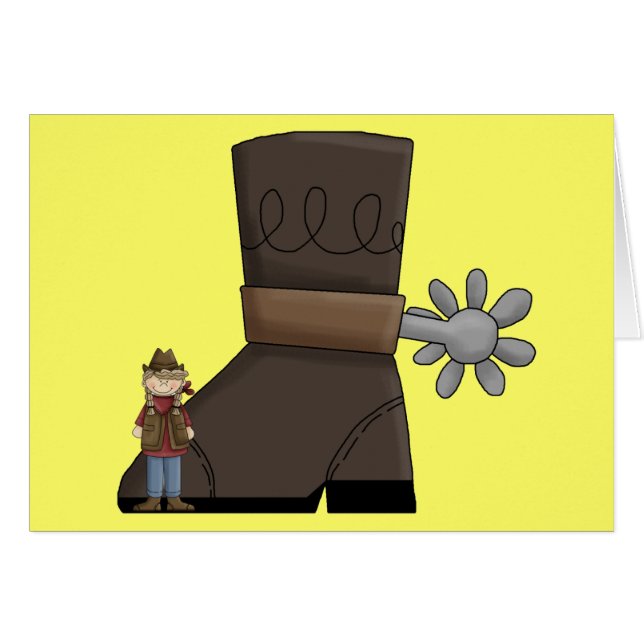 Cartão Encha botas de vaqueiro grandes - vazio ocidental (Frente Horizontal)