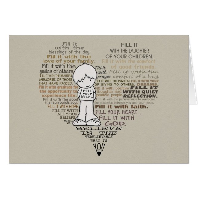 Cartão Encha seu Coração-Tan (Frente Horizontal)