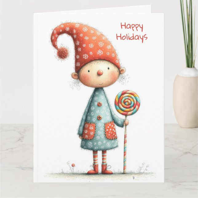 Cartão Enchanted Elf | North Pole Christmas Magic (Frente)