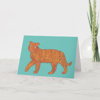 Cartão Enchanted Tiger Greetings Card