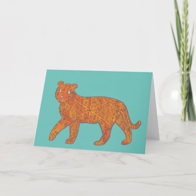 Cartão Enchanted Tiger Greetings Card (Frente)