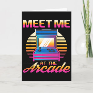 Cartão Encontre-me no Jogo de Arcade Vaporwave Retro Víde