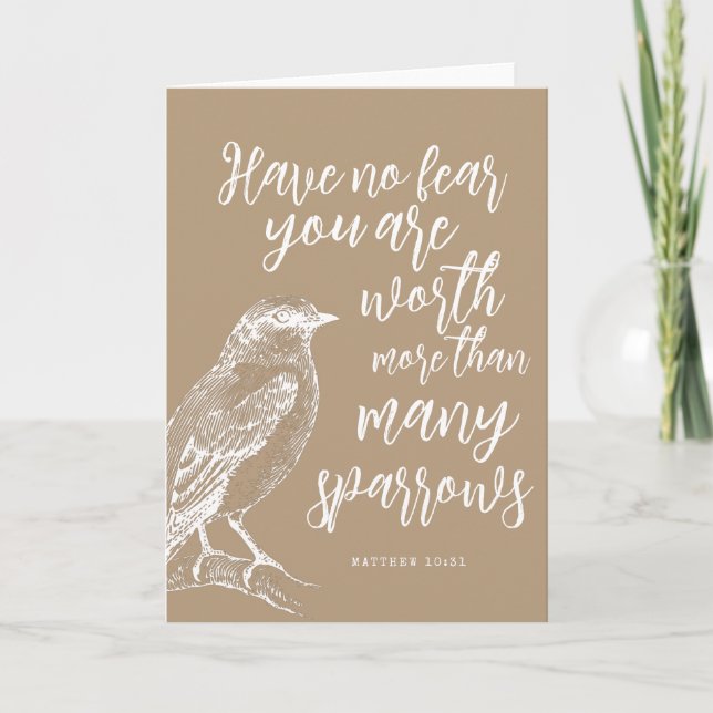 Cartão Encorajamento de Matthew 10:31 JW dobrado (Frente)