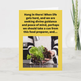 Cartão Encorajamento Entusiasmado por Alfaces Funny Pun