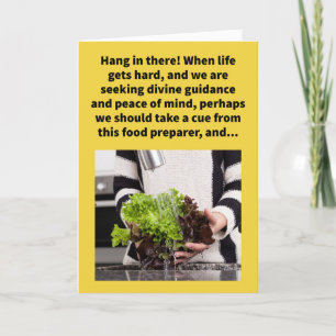 Cartão Encorajamento Entusiasmado por Alfaces Funny Pun