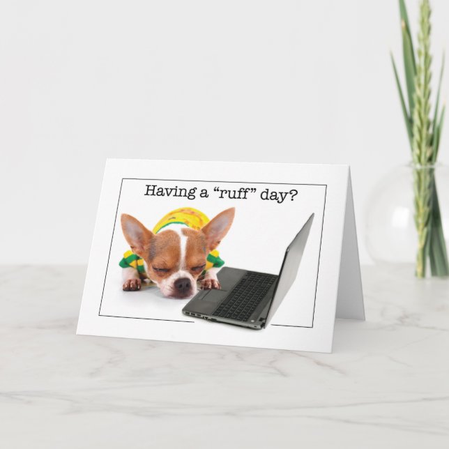 Cartão Encorajamento Trabalhando A Partir Do Sono Funny D (Frente)