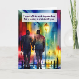 Cartão Encorajar Gay africano-americano Rainbow