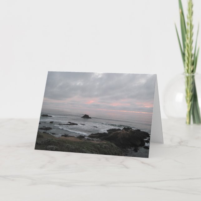 Cartão Encouragement Card: Rocky Coastline at Sunset (Frente)