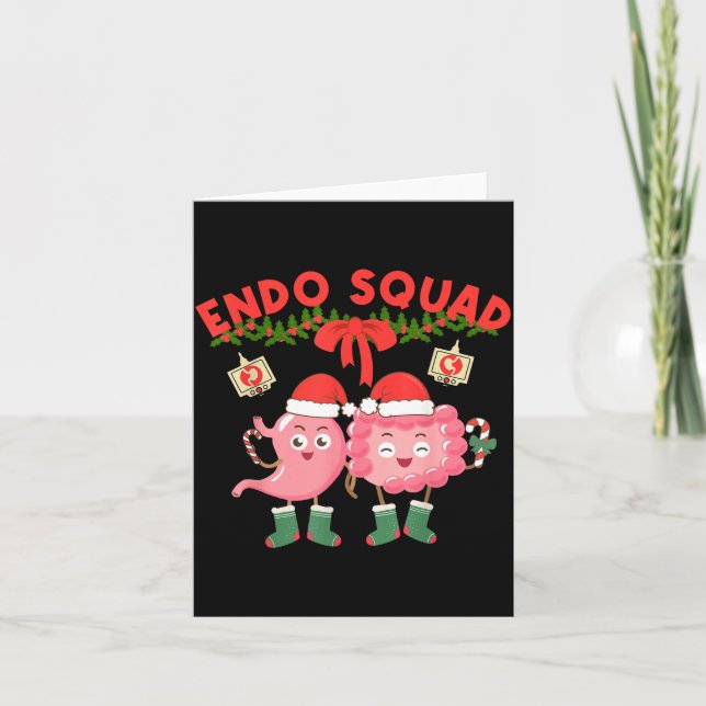 Cartão Endo Squad Nurse Stomach Santa Hat Endoscopy Tech  (Frente)