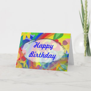 Cartão Energia de Flor e seu texto   Feliz Aniversário