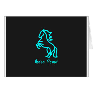 Cartão Energia do cavalo em azul