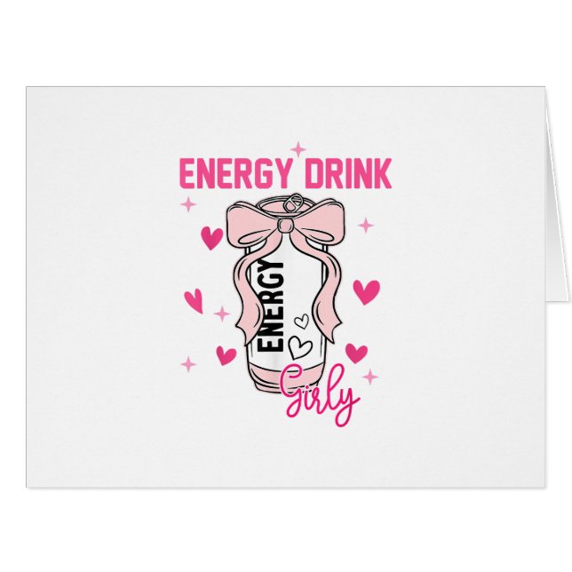 Cartão Energy Beber Girly Funny Bebendo (Frente horizontal)