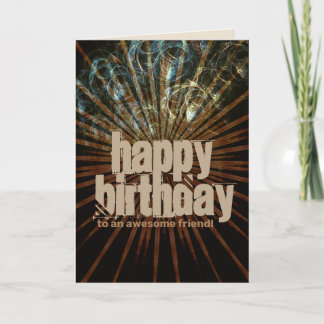 Cartão Energy Ray Bubbles Feliz Aniversário
