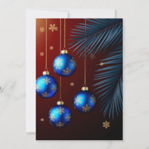 Cartão Enfeite Brilho Azul de Inverno 🎄❄️ Natal Elegante