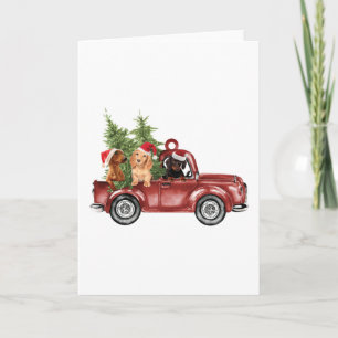 Cartão Enfeite De Natal De Dachshund No Carro Enfeites De
