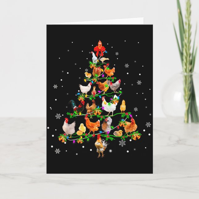 Cartão Enfeite de Natal em forma de Frango para Árvore de (Frente)