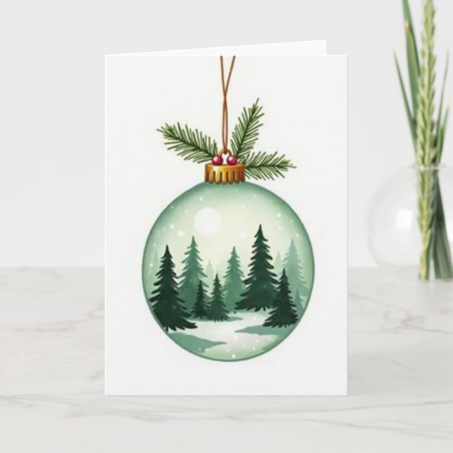 Cartão Enfeite de Natal Floresta (Frente)