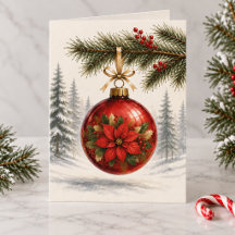 Enfeite de Poinsettia Vermelha Personalizado