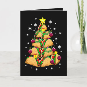 Cartão Enfeites de árvore de taco de Natal Neve Férias Na