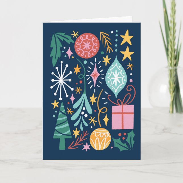 Cartão enfeites de Natal (Frente)