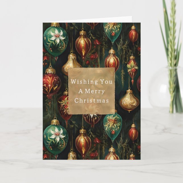 Cartão Enfeites de natal (Frente)