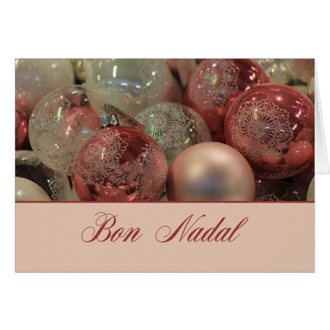 Cartão Enfeites de natal Catalunha Bon Nadal (Frente Horizontal)