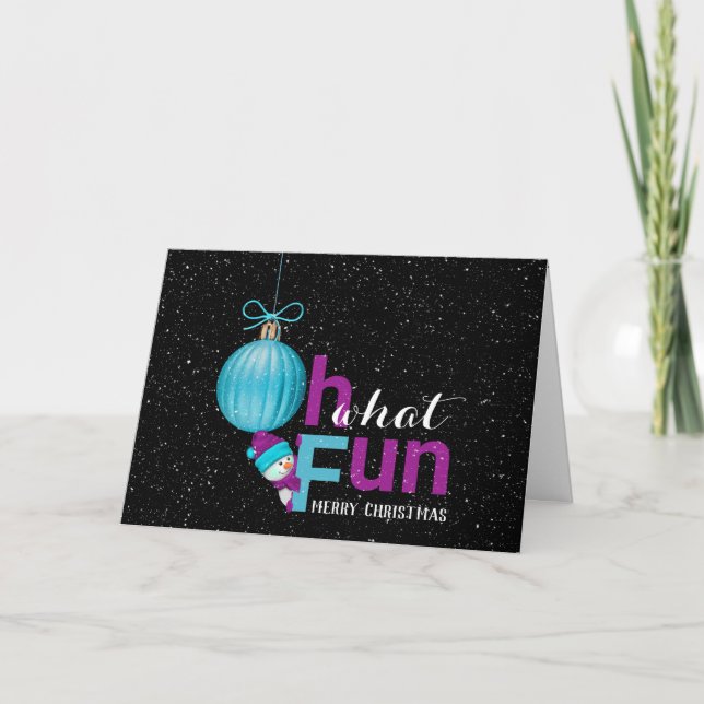 Cartão Enfeites de natal em flocos de neve (Frente)