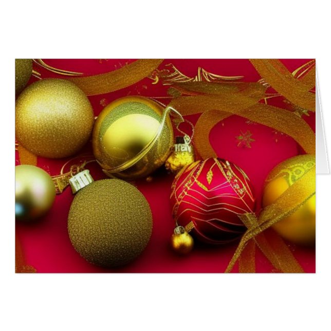 Cartão Enfeites de natal Red Velvet (Frente Horizontal)