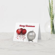 Enfeites Vermelhos e Prateados de Natal