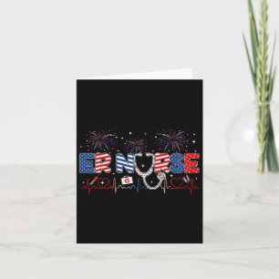 Cartão Enfermeira 4 de julho Bandeira Americana Patriótic