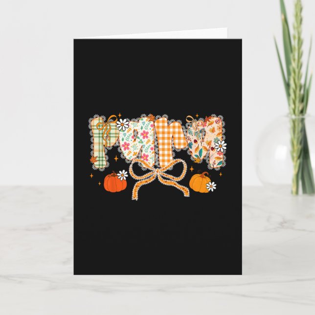 Cartão Enfermeira da Equipe Pediátrica Outono Coração Abó (Frente)