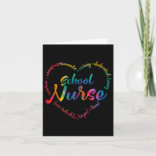 Cartão Enfermeira da Escola Tie Dye Enfermeira Cardíaca E