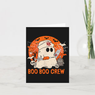 Cartão Enfermeira de Halloween Enfermeira Ghost Boo Boo