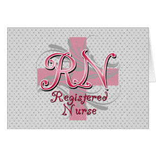 Cartão Enfermeira diplomada, redemoinhos cor-de-rosa da