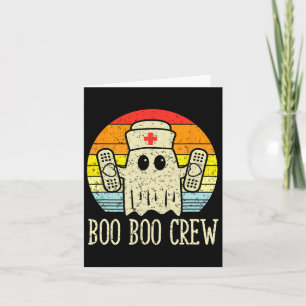 Cartão Enfermeira do Boo Boo Crew Ghost Retro Halloween