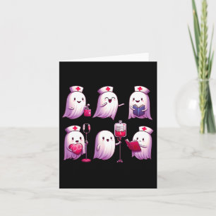 Cartão Enfermeira Fantasma Halloween Triw Engraçado Scrub