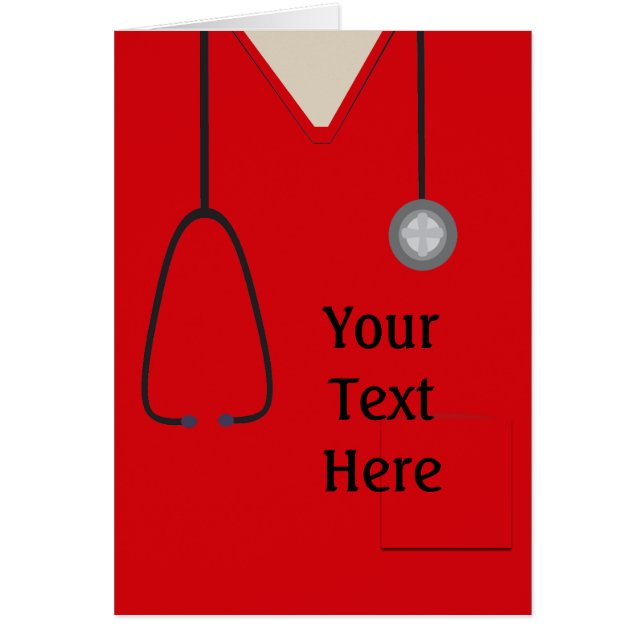 Cartão Enfermeira Médica Vermelha Personalizada (Frente)