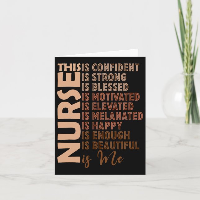 Cartão Enfermeira Negra História Negra Enfermeira Melanin (Frente)