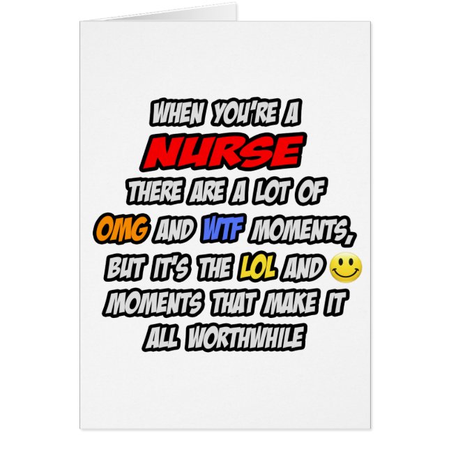 Cartão Enfermeira. OMG WTF LOL (Frente)
