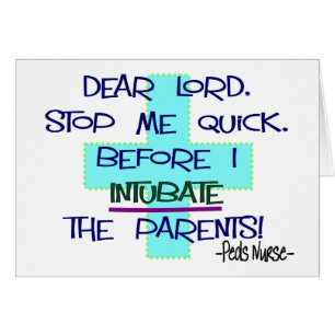 Cartão Enfermeira pediatra PICU, presentes engraçados da