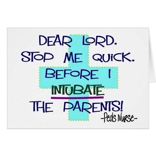 Cartão Enfermeira pediatra PICU, presentes engraçados da (Frente Horizontal)