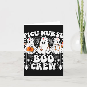 Cartão Enfermeira Picu Boo Crew Engraçado Fantasma Hallow
