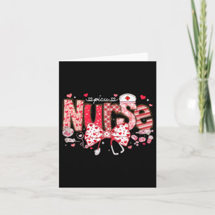 Cartão Enfermeira Picu Estetoscópio Coquete Laço Coração 