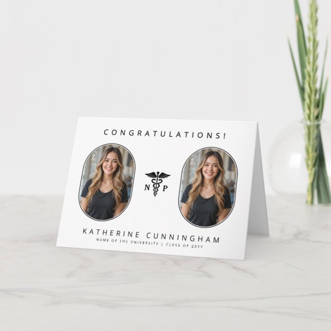 Cartão Enfermeira Praticante NP Moderna Personalizada 2 F (Frente)