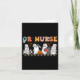 Cartão Enfermeira Spooky Ghost Halloween Cute Nursing