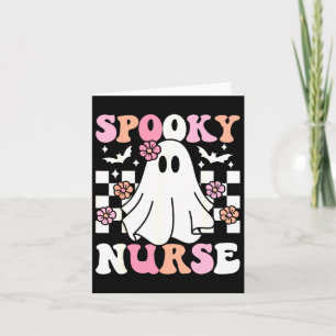 Cartão Enfermeira Spooky Halloween Fantume Retro Groovy