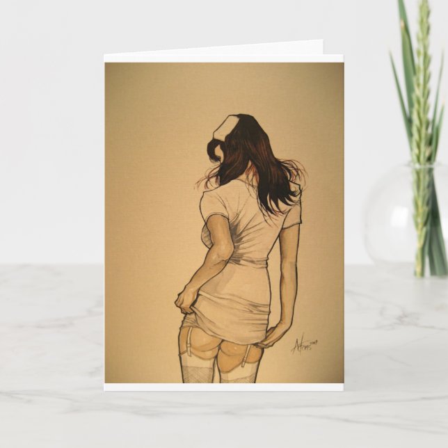 Cartão Enfermeira travessa (Frente)