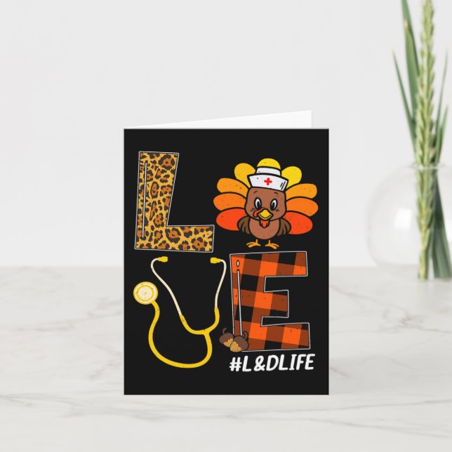 Cartão Enfermeira Turca Dia de Ação de Graças Enfermeira  (Frente)