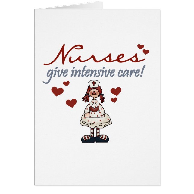 Cartão Enfermeiras dão camisetas e presentes intensos (Frente)