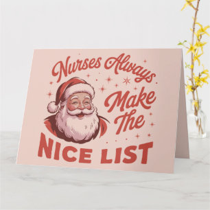 Cartão Enfermeiras de Papais noeis Vintage de Natal fazem